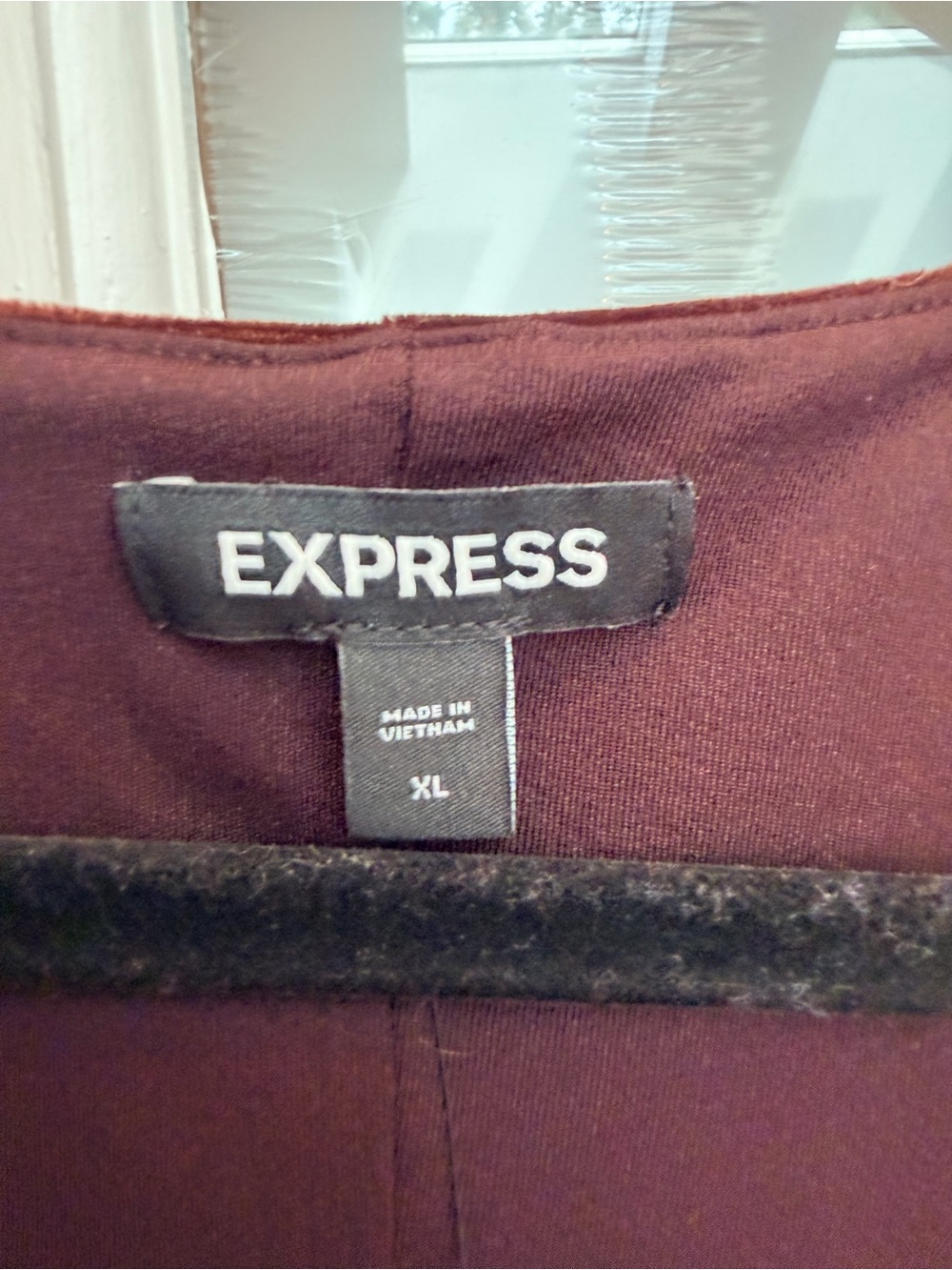 Express Chic Gothic Chocolate Brown Velvet Drape Wrap Top Blouse Size XL NWT - Picture 5 of 7
